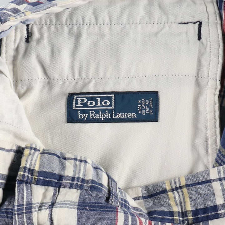 Ralph Lauren POLO by Ralph Lauren Check Pattern Cotton Shorts Short Pants Men's W35 cotton navy blue type Vintage Second Hand