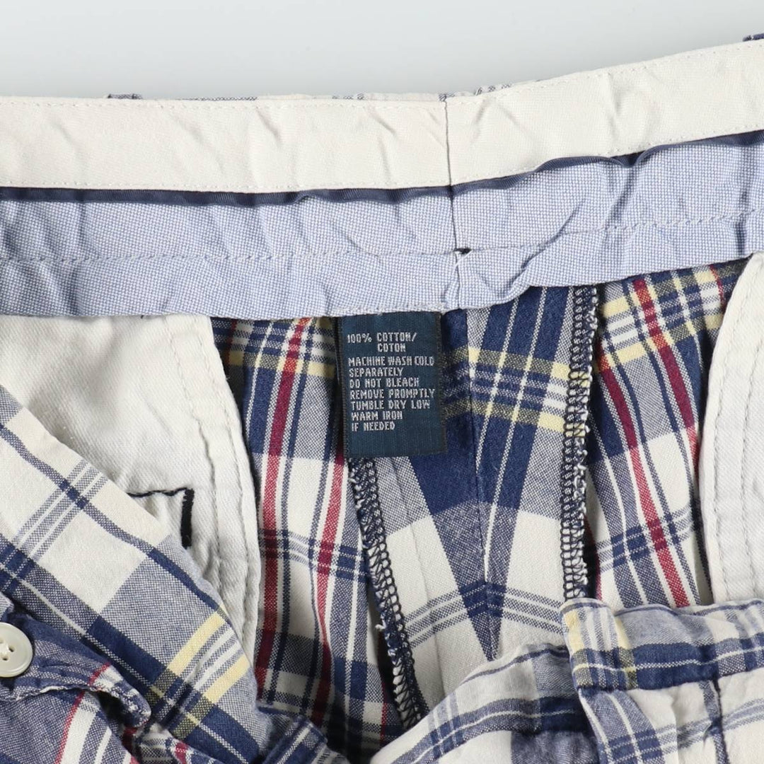 Ralph Lauren POLO by Ralph Lauren Check Pattern Cotton Shorts Short Pants Men's W35 cotton navy blue type Vintage Second Hand