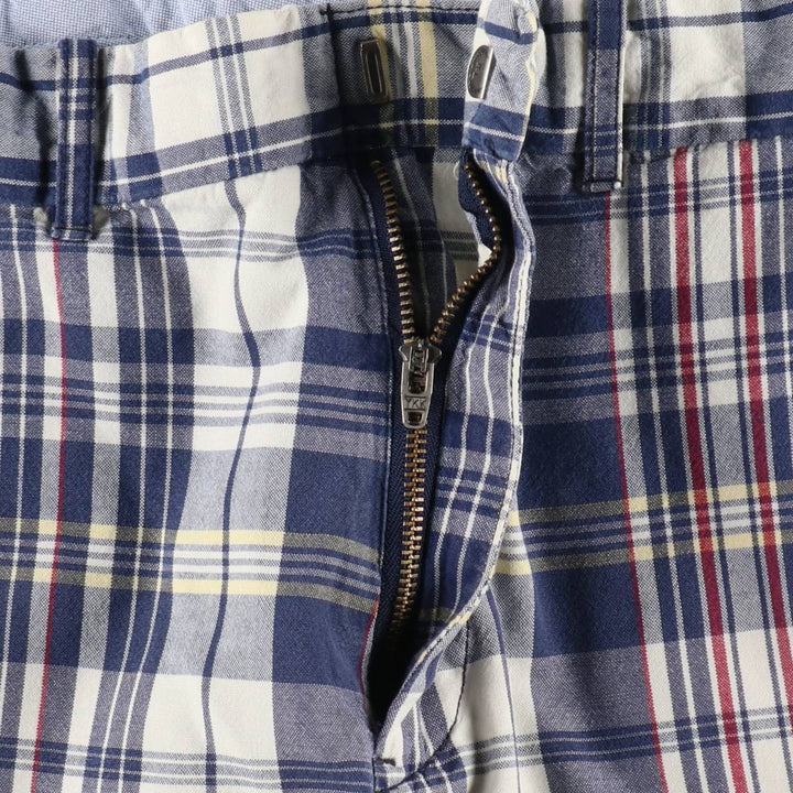 Ralph Lauren POLO by Ralph Lauren Check Pattern Cotton Shorts Short Pants Men's W35 cotton navy blue type Vintage Second Hand