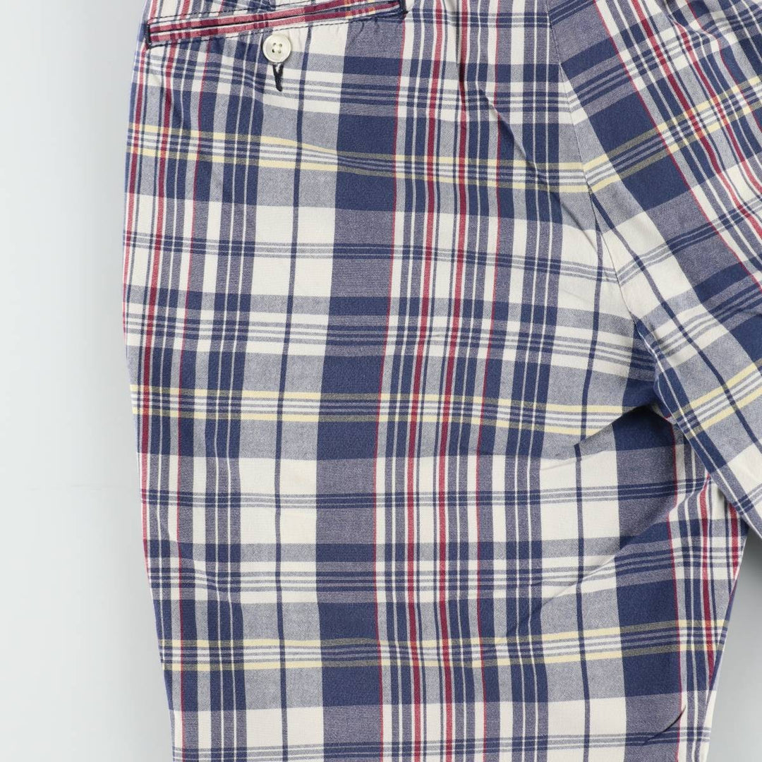 Ralph Lauren POLO by Ralph Lauren Check Pattern Cotton Shorts Short Pants Men's W35 cotton navy blue type Vintage Second Hand