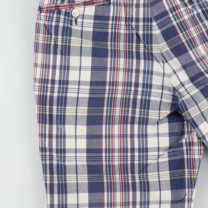Ralph Lauren POLO by Ralph Lauren Check Pattern Cotton Shorts Short Pants Men's W35 cotton navy blue type Vintage Second Hand