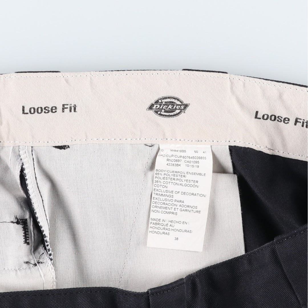 Dickies Loose Fit Work Shorts, Half Pants, Men's, W37 equivalent polyester black type Vintage Second Hand