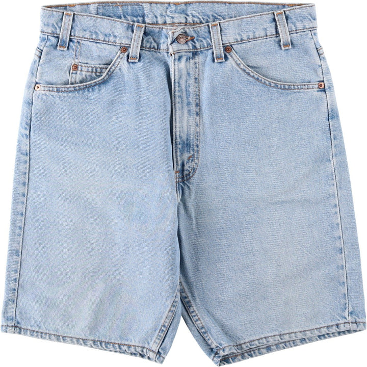 90'S Levi's 505 Regular Fit Orange Tab Denim Shorts, Made in USA, Men's Size W34 (approx.), Vintage cotton blue type Vintage Second Hand