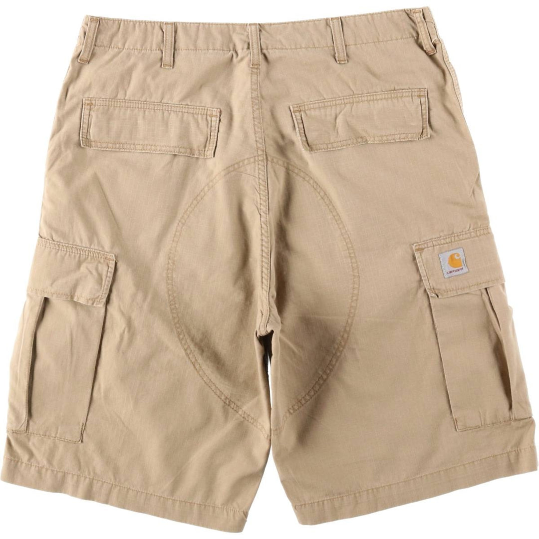Carhartt CARGO BERMUDA Ripstop Cargo Shorts (Men's W37 equivalent) cotton beige type brown Vintage Second Hand