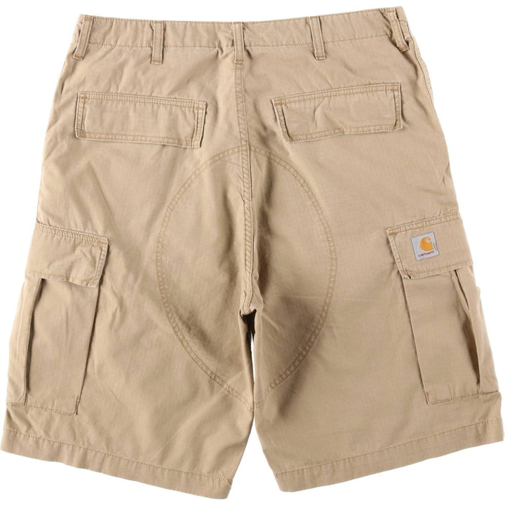 Carhartt CARGO BERMUDA Ripstop Cargo Shorts (Men's W37 equivalent) cotton beige type brown Vintage Second Hand