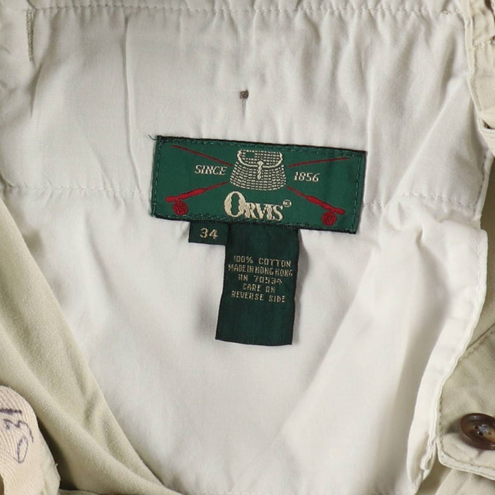 90'S Orvis Cargo Shorts, Men's Size W32 (approx.), Vintage cotton ivory Vintage Second Hand