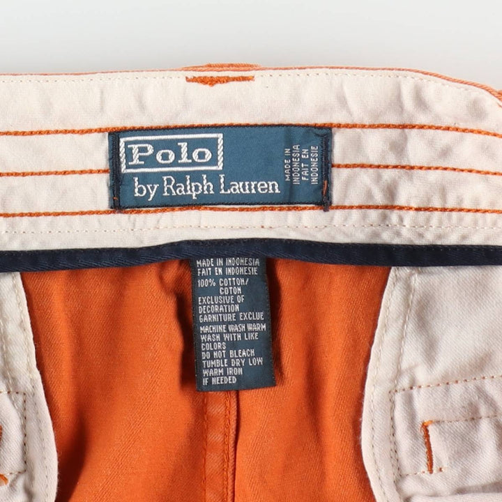 Ralph Lauren POLO by Ralph Lauren cargo shorts, short pants, men's size w36 cotton orange type Vintage Second Hand