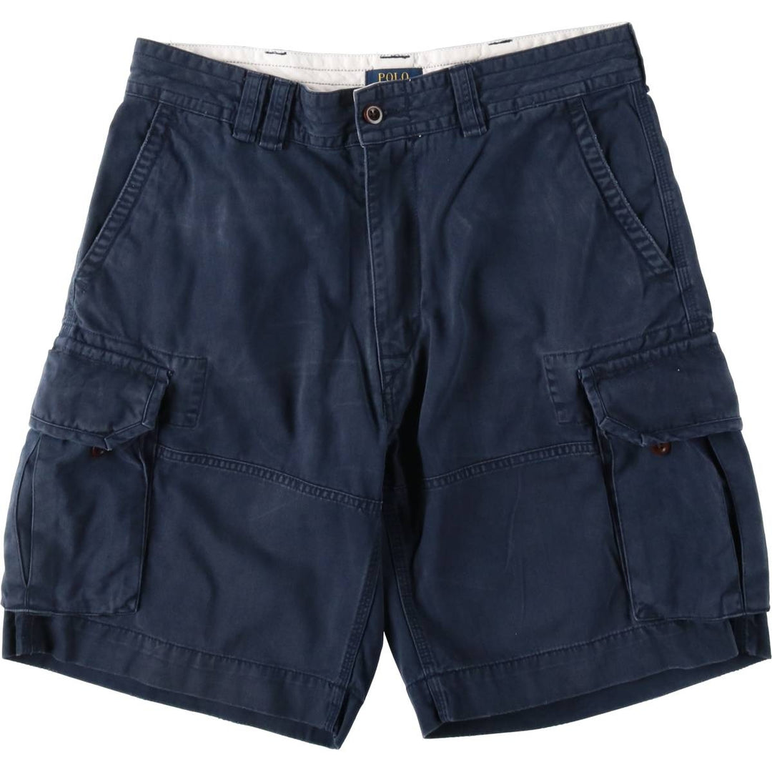 Ralph Lauren POLO RALPH LAUREN cargo shorts, men's size W35 cotton navy blue type Vintage Second Hand