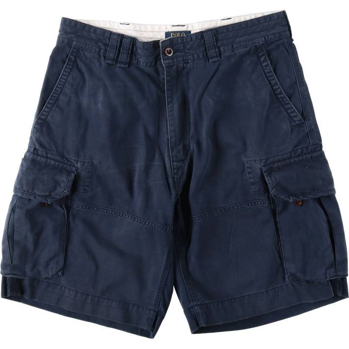 Ralph Lauren POLO RALPH LAUREN cargo shorts, men's size W35 cotton navy blue type Vintage Second Hand