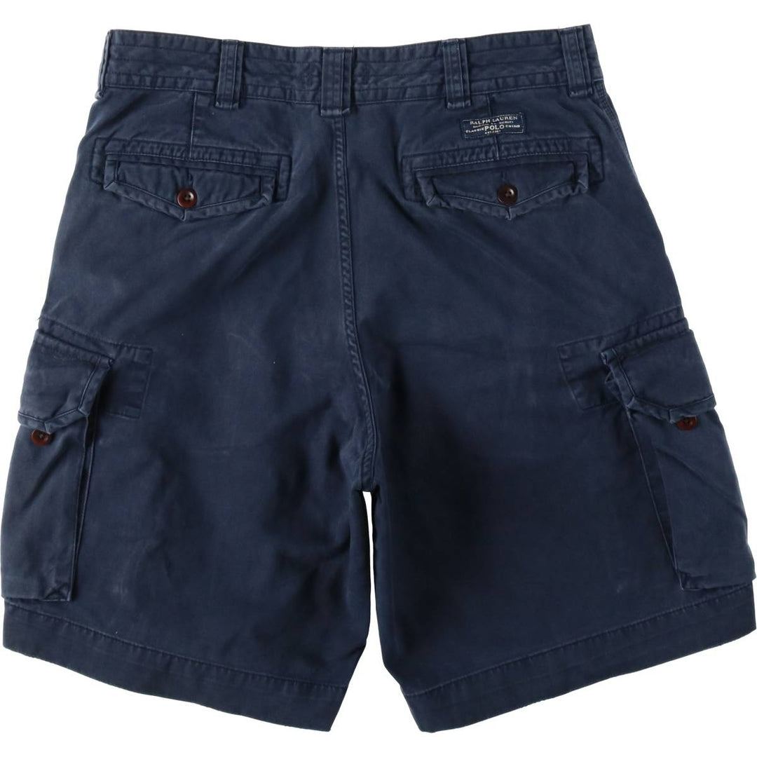 Ralph Lauren POLO RALPH LAUREN cargo shorts, men's size W35 cotton navy blue type Vintage Second Hand