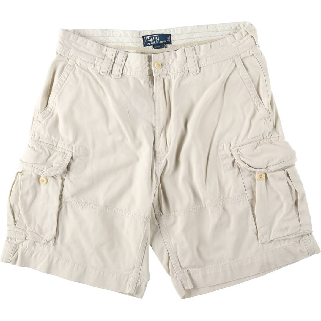 Ralph Lauren POLO by Ralph Lauren cargo shorts, short pants, men's size w36 cotton ivory Vintage Second Hand