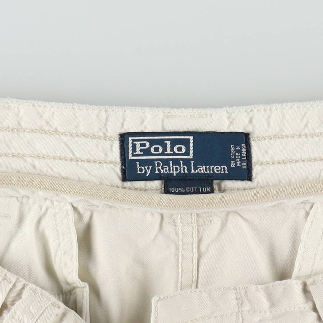 Ralph Lauren POLO by Ralph Lauren cargo shorts, short pants, men's size w36 cotton ivory Vintage Second Hand