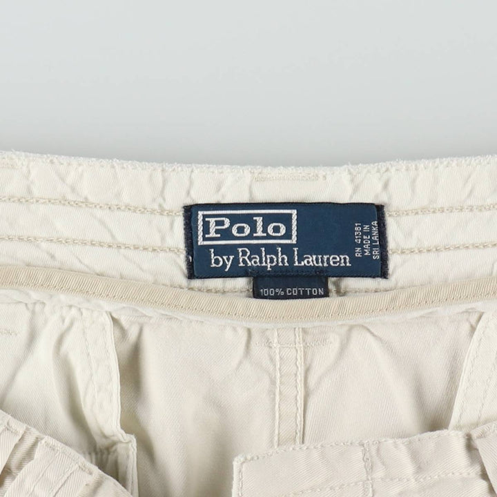 Ralph Lauren POLO by Ralph Lauren cargo shorts, short pants, men's size w36 cotton ivory Vintage Second Hand