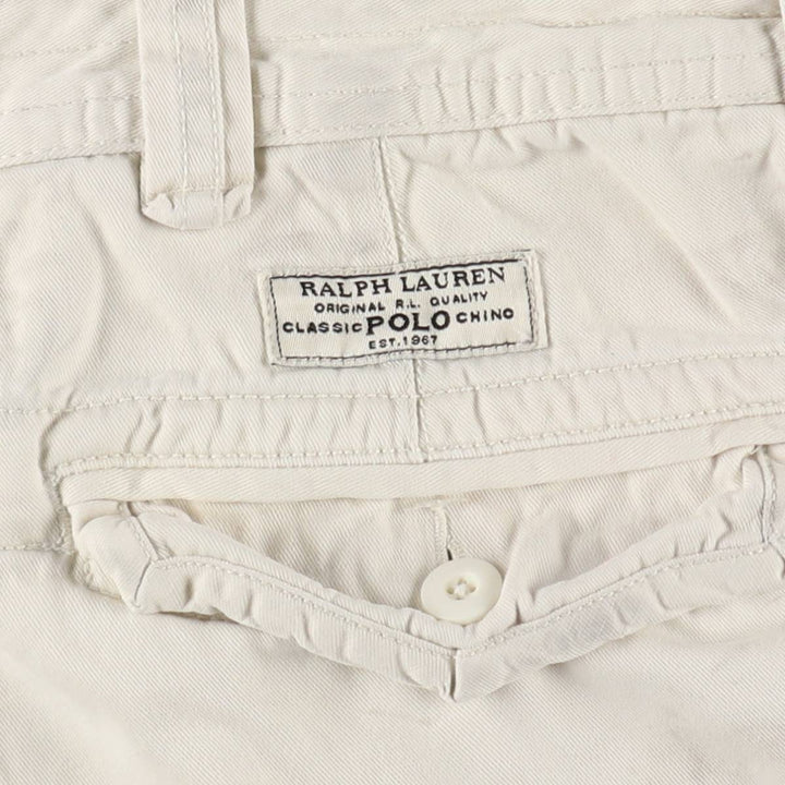 Ralph Lauren POLO by Ralph Lauren cargo shorts, short pants, men's size w36 cotton ivory Vintage Second Hand