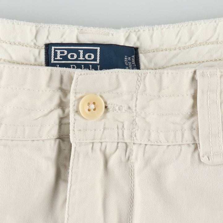 Ralph Lauren POLO by Ralph Lauren cargo shorts, short pants, men's size w36 cotton ivory Vintage Second Hand