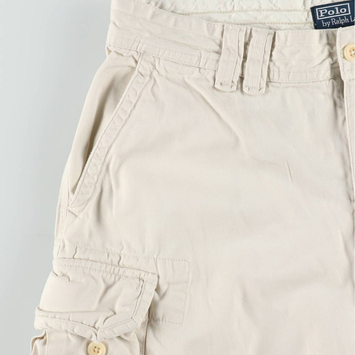Ralph Lauren POLO by Ralph Lauren cargo shorts, short pants, men's size w36 cotton ivory Vintage Second Hand
