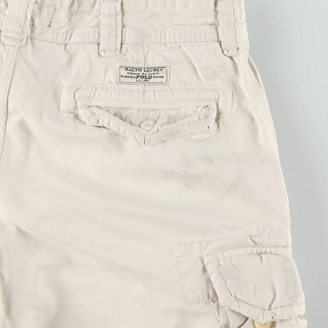 Ralph Lauren POLO by Ralph Lauren cargo shorts, short pants, men's size w36 cotton ivory Vintage Second Hand