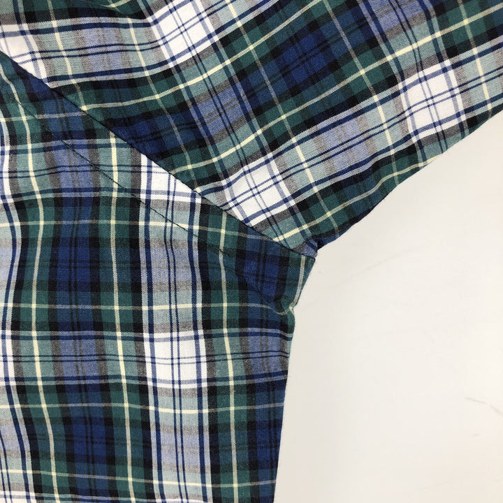 Brooks Brothers Est.1818 Long Sleeve Button-Down Check Shirt, Men's Size L cotton navy blue type Vintage Second Hand
