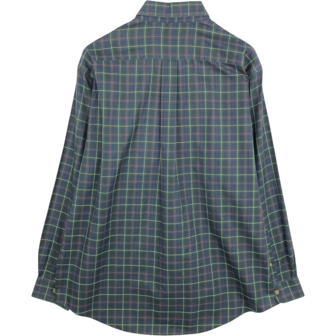 Brooks Brothers Est.1818 Long Sleeve Button-Down Check Shirt, Men's Size L cotton green type Vintage Second Hand