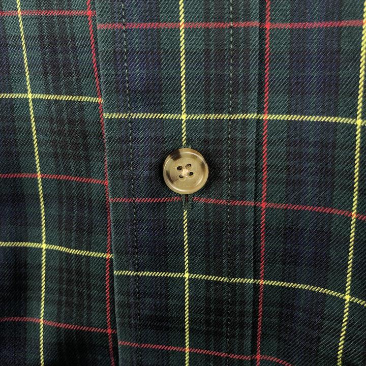 Brooks Brothers Est.1818 Long Sleeve Button-Down Check Shirt, Men's Size L cotton green type Vintage Second Hand