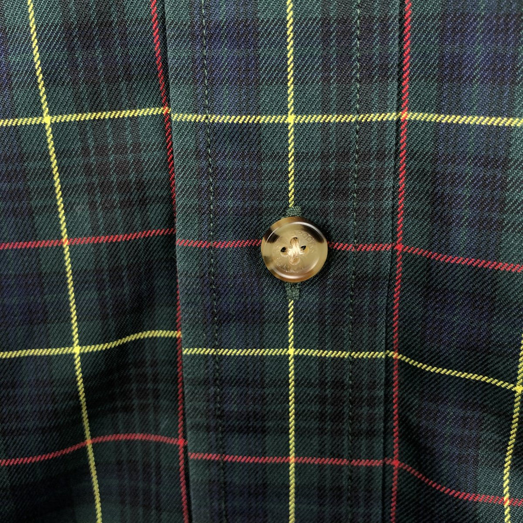 Brooks Brothers Est.1818 Long Sleeve Button-Down Check Shirt, Men's Size L cotton green type Vintage Second Hand