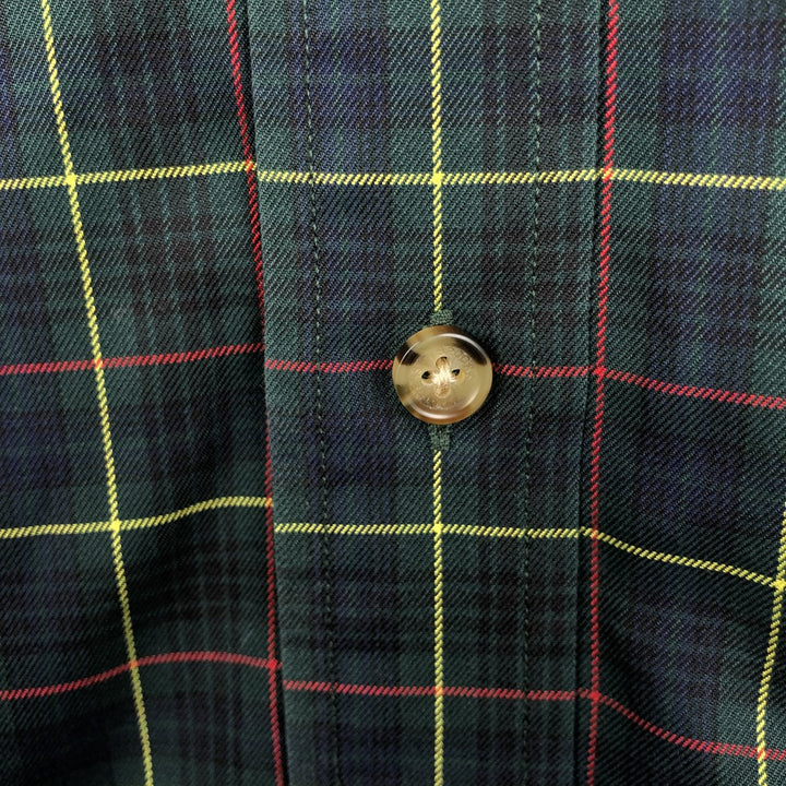Brooks Brothers Est.1818 Long Sleeve Button-Down Check Shirt, Men's Size L cotton green type Vintage Second Hand