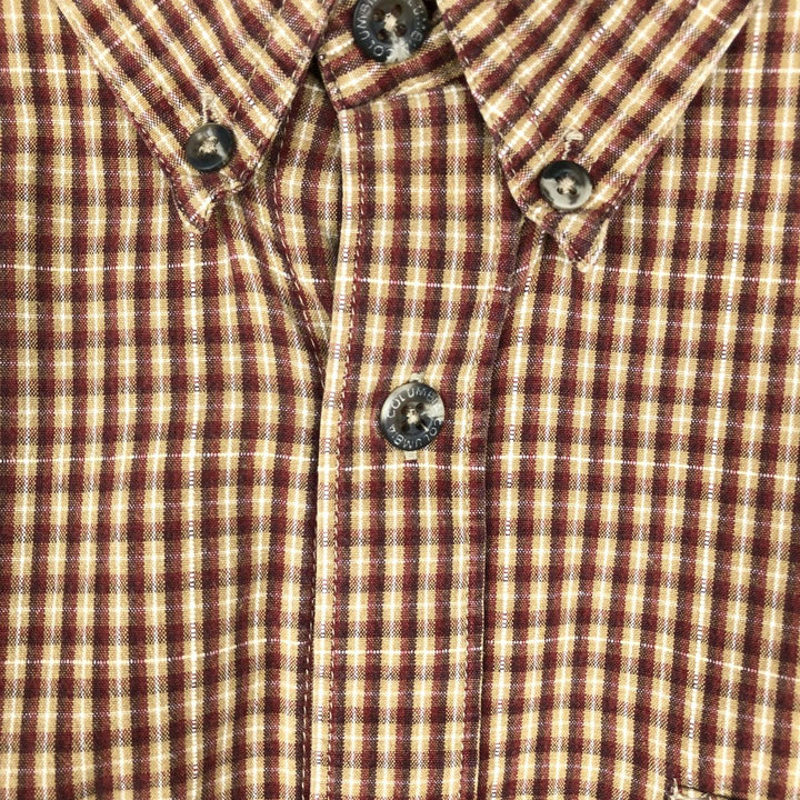 2000'S Columbia long-sleeved button-down check shirt, men's size L cotton brown type Vintage Second Hand