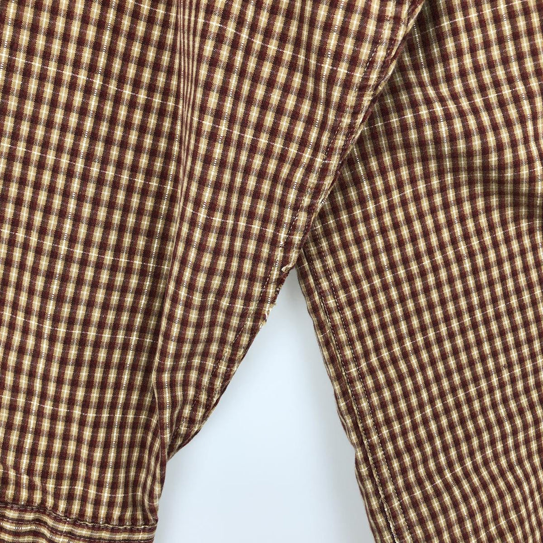 2000'S Columbia long-sleeved button-down check shirt, men's size L cotton brown type Vintage Second Hand