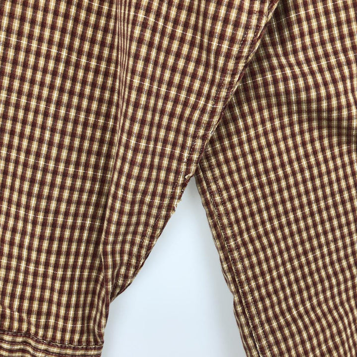 2000'S Columbia long-sleeved button-down check shirt, men's size L cotton brown type Vintage Second Hand