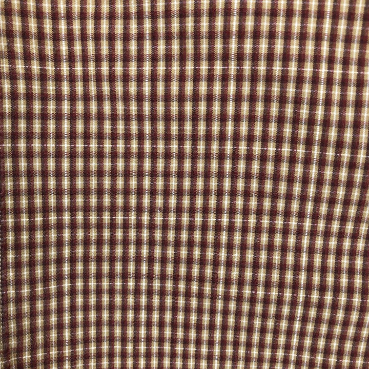 2000'S Columbia long-sleeved button-down check shirt, men's size L cotton brown type Vintage Second Hand