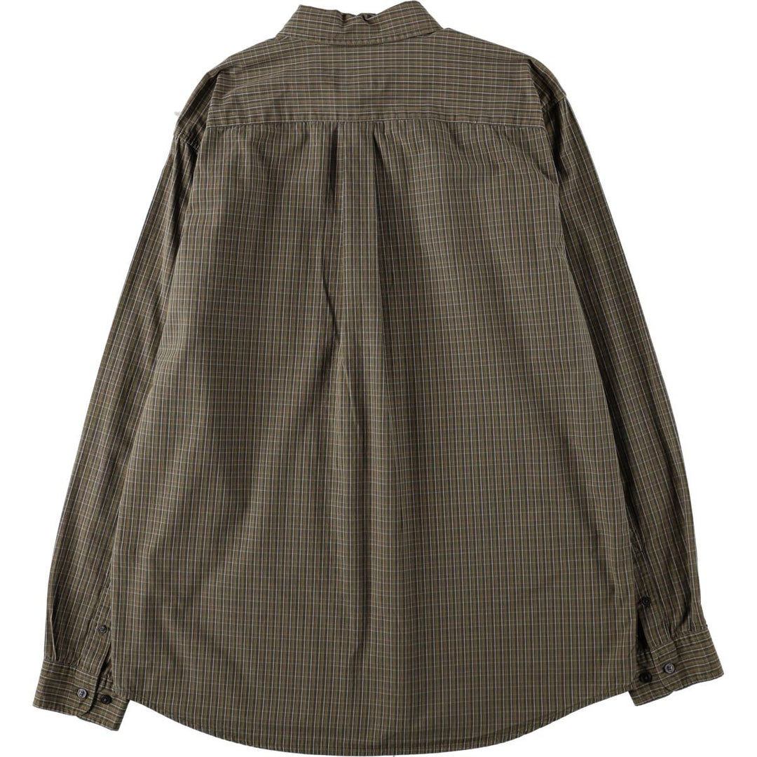 Eddie Bauer Long Sleeve Button-Down Check Shirt, Men's Size L cotton Khaki type Vintage Second Hand