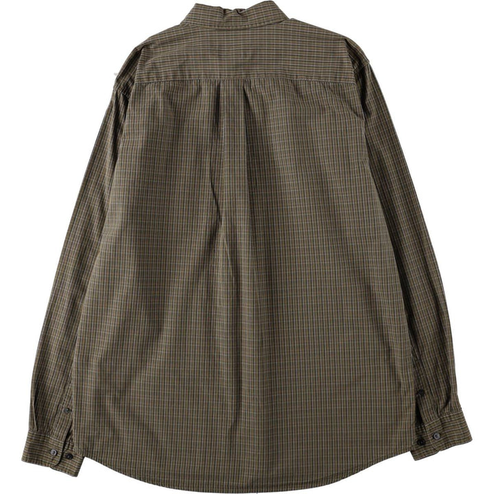 Eddie Bauer Long Sleeve Button-Down Check Shirt, Men's Size L cotton Khaki type Vintage Second Hand
