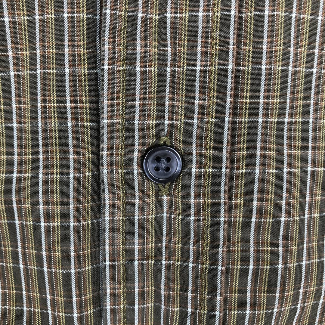 Eddie Bauer Long Sleeve Button-Down Check Shirt, Men's Size L cotton Khaki type Vintage Second Hand