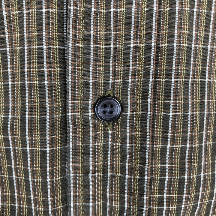 Eddie Bauer Long Sleeve Button-Down Check Shirt, Men's Size L cotton Khaki type Vintage Second Hand