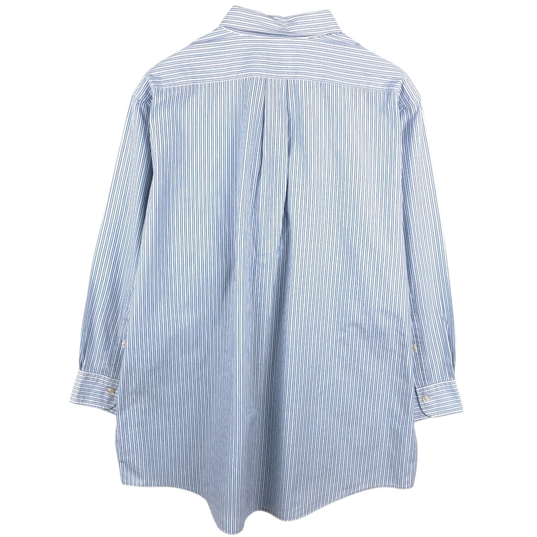 Brooks Brothers 346 Wide Collar Long Sleeve Striped Shirt, Men's Size XXL (approx.) cotton white type Vintage Second Hand