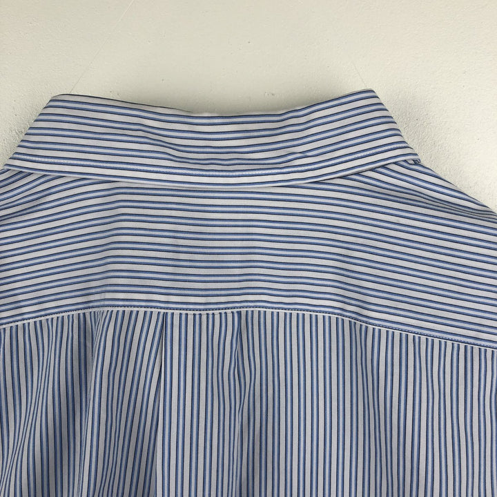 Brooks Brothers 346 Wide Collar Long Sleeve Striped Shirt, Men's Size XXL (approx.) cotton white type Vintage Second Hand