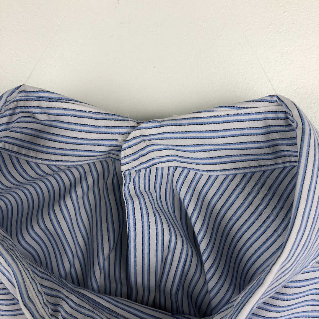 Brooks Brothers 346 Wide Collar Long Sleeve Striped Shirt, Men's Size XXL (approx.) cotton white type Vintage Second Hand
