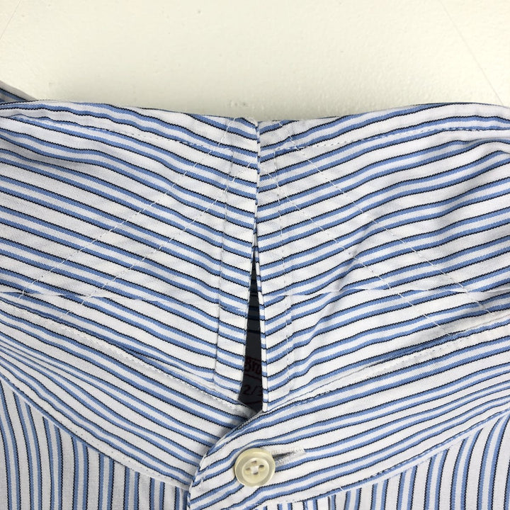 Brooks Brothers 346 Wide Collar Long Sleeve Striped Shirt, Men's Size XXL (approx.) cotton white type Vintage Second Hand