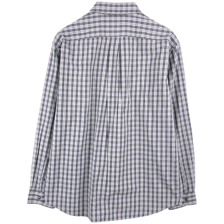 Eddie Bauer Men's Long Sleeve Cotton Check Shirt, Size L cotton gray type Vintage Second Hand