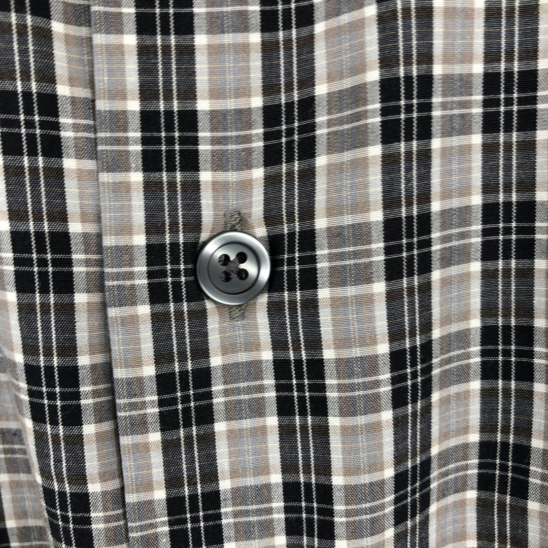 Eddie Bauer Men's Long Sleeve Cotton Check Shirt, Size L cotton gray type Vintage Second Hand