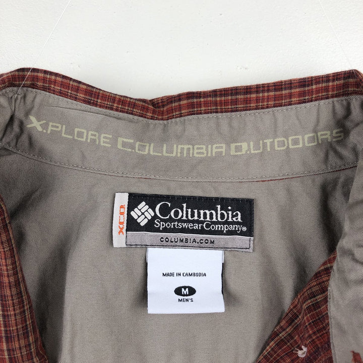 2000'S Columbia XCO Long-Sleeve Button-Down Check Shirt, Men's Size M (approx.) cotton red type reddish brown Vintage Second Hand