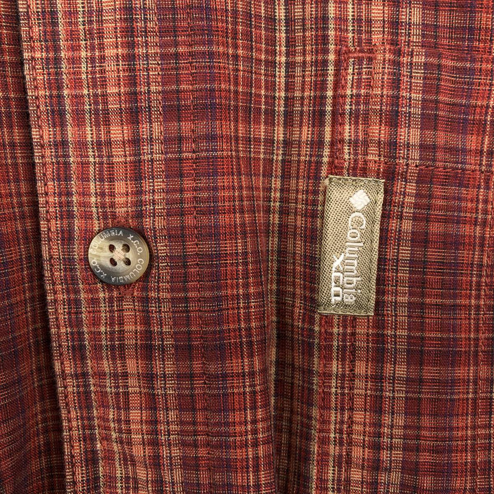2000'S Columbia XCO Long-Sleeve Button-Down Check Shirt, Men's Size M (approx.) cotton red type reddish brown Vintage Second Hand
