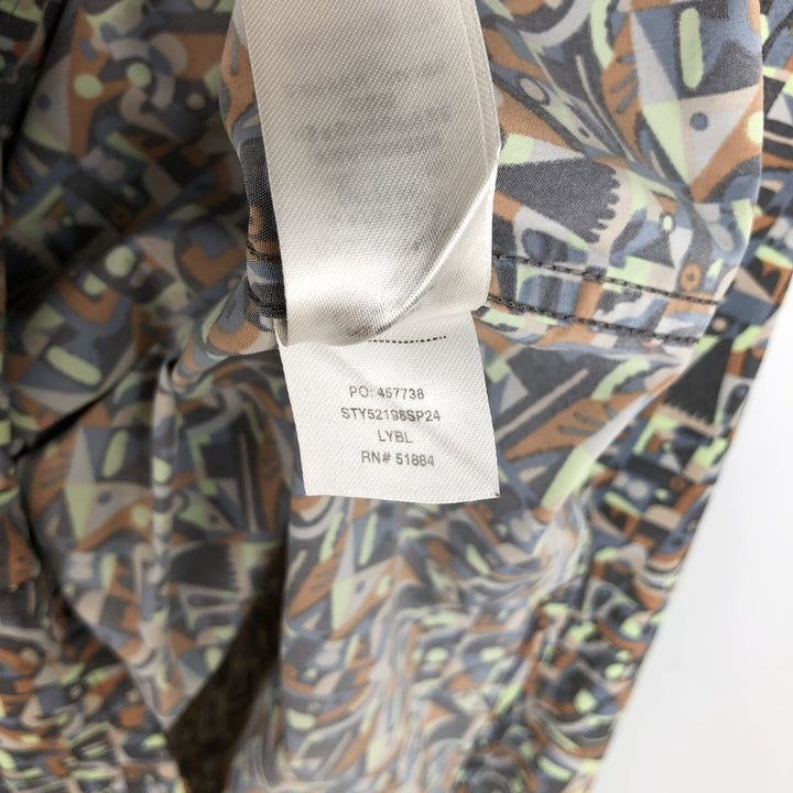 Patagonia 52198SP24 All-over print hidden button-down long-sleeve button-down shirt, men's size M (approx.) Nylon Charcoal Vintage Second Hand