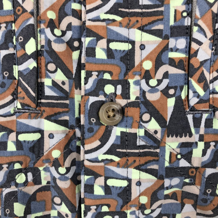 Patagonia 52198SP24 All-over print hidden button-down long-sleeve button-down shirt, men's size M (approx.) Nylon Charcoal Vintage Second Hand