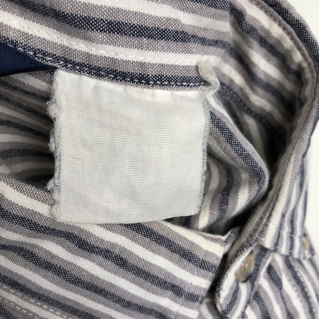 1980'S Woolrich Long-Sleeve Button-Down Striped Shirt, Men's Size XL (Equivalent), Vintage unclear white type Vintage Second Hand
