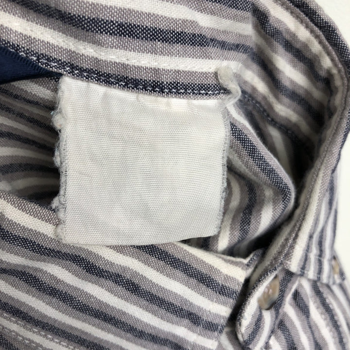 1980'S Woolrich Long-Sleeve Button-Down Striped Shirt, Men's Size XL (Equivalent), Vintage unclear white type Vintage Second Hand