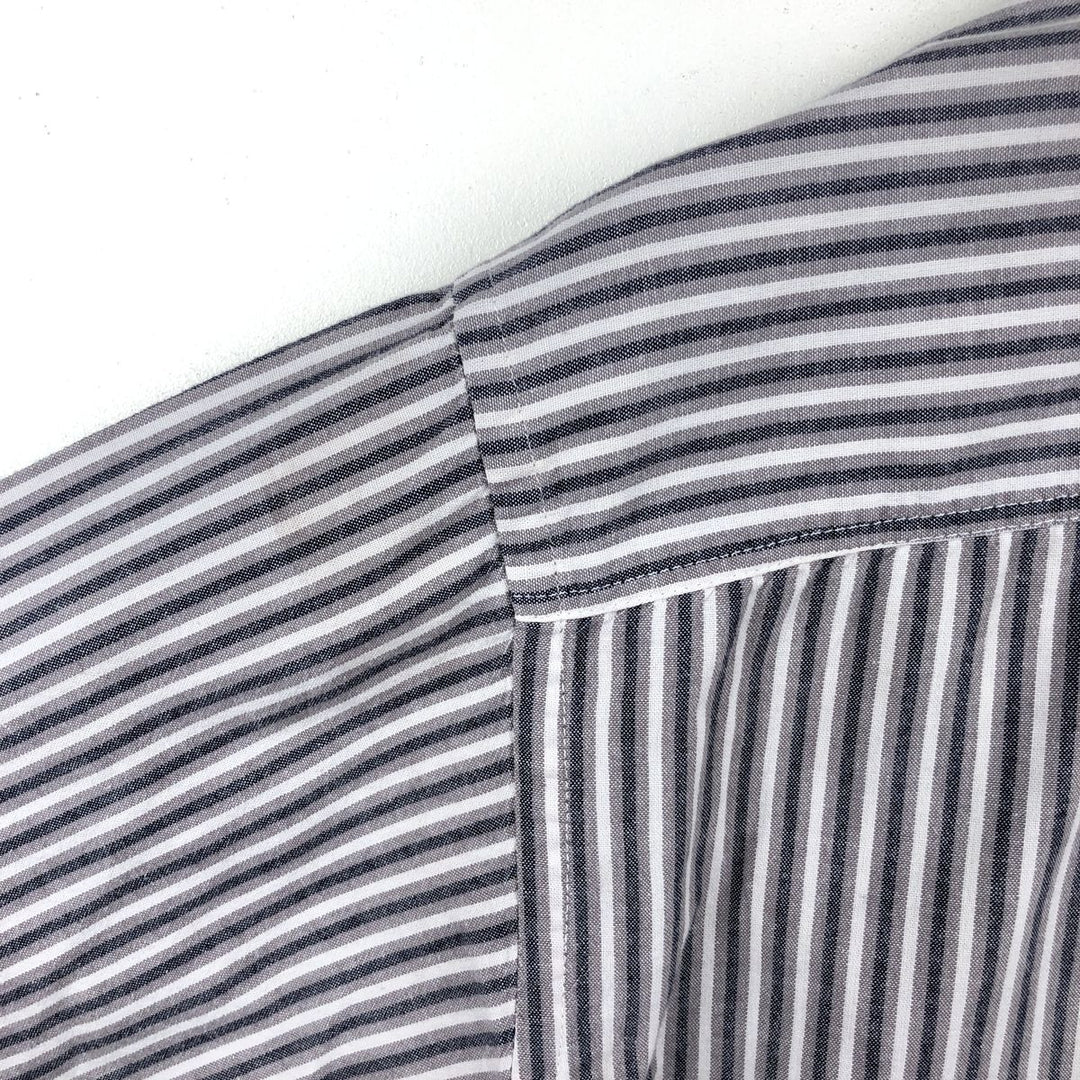 1980'S Woolrich Long-Sleeve Button-Down Striped Shirt, Men's Size XL (Equivalent), Vintage unclear white type Vintage Second Hand