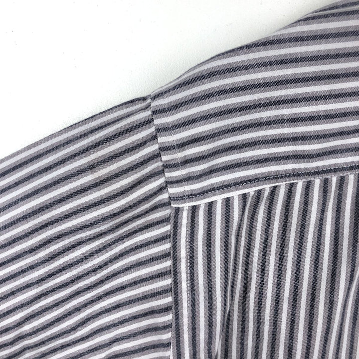 1980'S Woolrich Long-Sleeve Button-Down Striped Shirt, Men's Size XL (Equivalent), Vintage unclear white type Vintage Second Hand