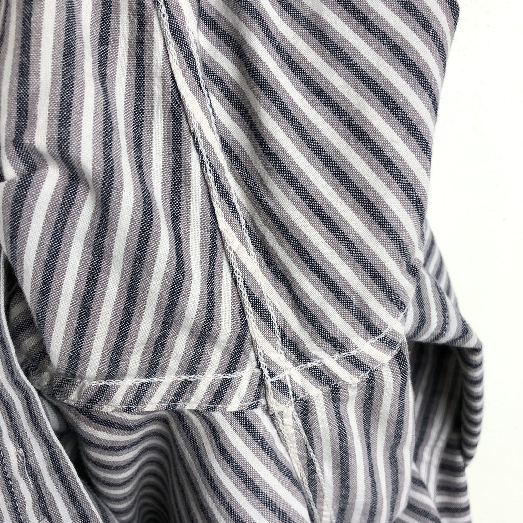 1980'S Woolrich Long-Sleeve Button-Down Striped Shirt, Men's Size XL (Equivalent), Vintage unclear white type Vintage Second Hand