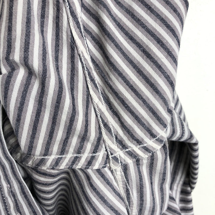 1980'S Woolrich Long-Sleeve Button-Down Striped Shirt, Men's Size XL (Equivalent), Vintage unclear white type Vintage Second Hand